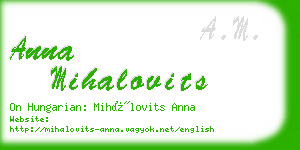 anna mihalovits business card